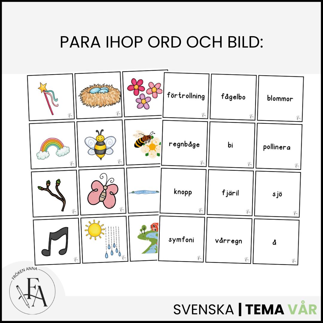 Vårens magi - Läsförståelse tema vår + bildstöd & ordbilder