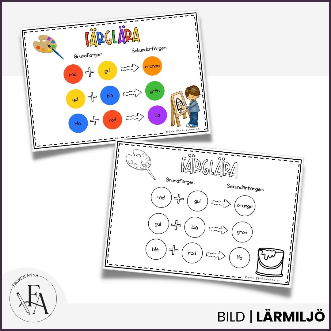 Färglära | Poster & arbetsblad