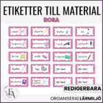 Redigerbara etiketter (rosa)