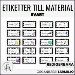 Redigerbara etiketter (svart)