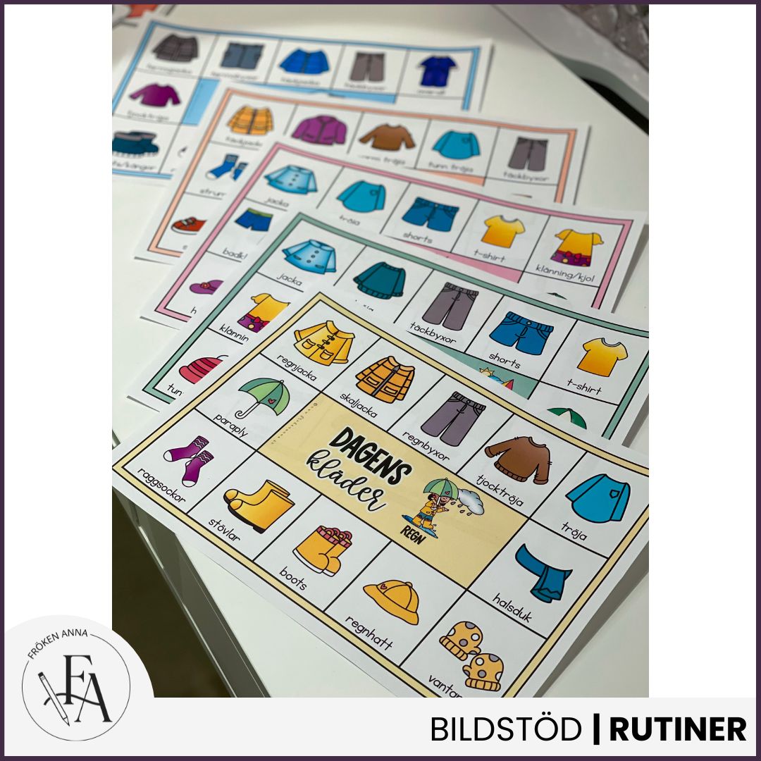 Dagens väder och kläder | Bildstöd för påklädning