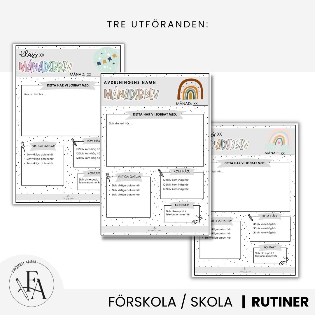 Mall för månadsbrev