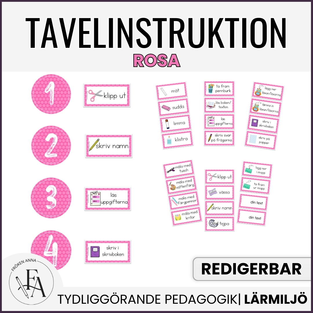 Tavelinstruktion (rosa)