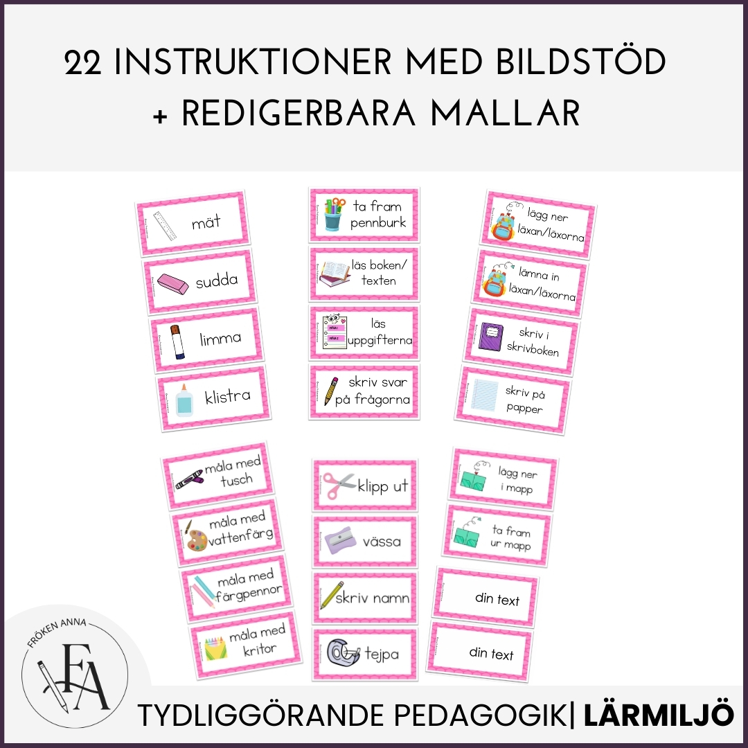 Tavelinstruktion (rosa)