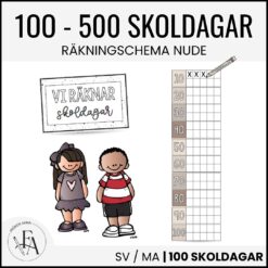 Vi räknar skoldagar – räkneschema 100–500 (minimalistisk)
