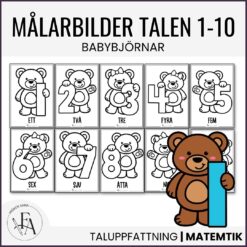 Målarbilder 0-10 | Babybjörnar