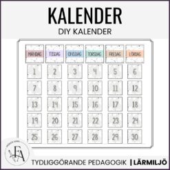 Kalender för klassrummet, förskolan eller fritids