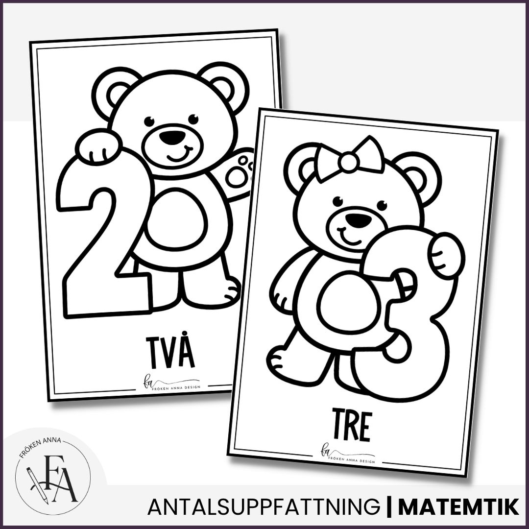 Målarbilder 0-10 | Babybjörnar