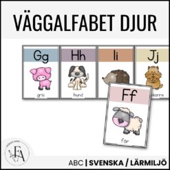 Väggalfabet djurtema, A4 + A5
