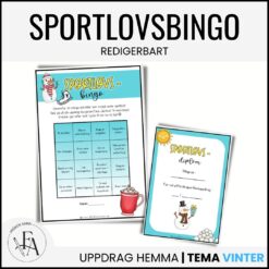 Redigerbart Sportlovsbingo – skapa egna uppdrag