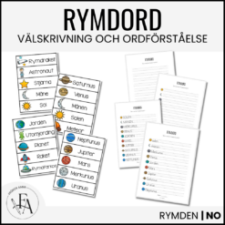 Rymdord och arbetsblad – ordkunskap, skrivträning och memory
