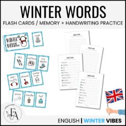 Winter words (Ordkunskap, välskrivning, memory, handstil)