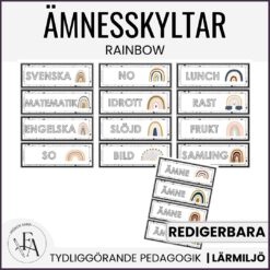 Redigerbara schemaskyltar (regnbågstema)
