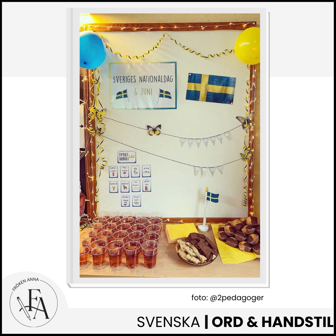 Typiskt svenskt (Ordkunskap, välskrivning, memory, handstil)