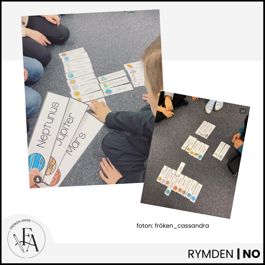 Rymdord och arbetsblad – ordkunskap, skrivträning och memory