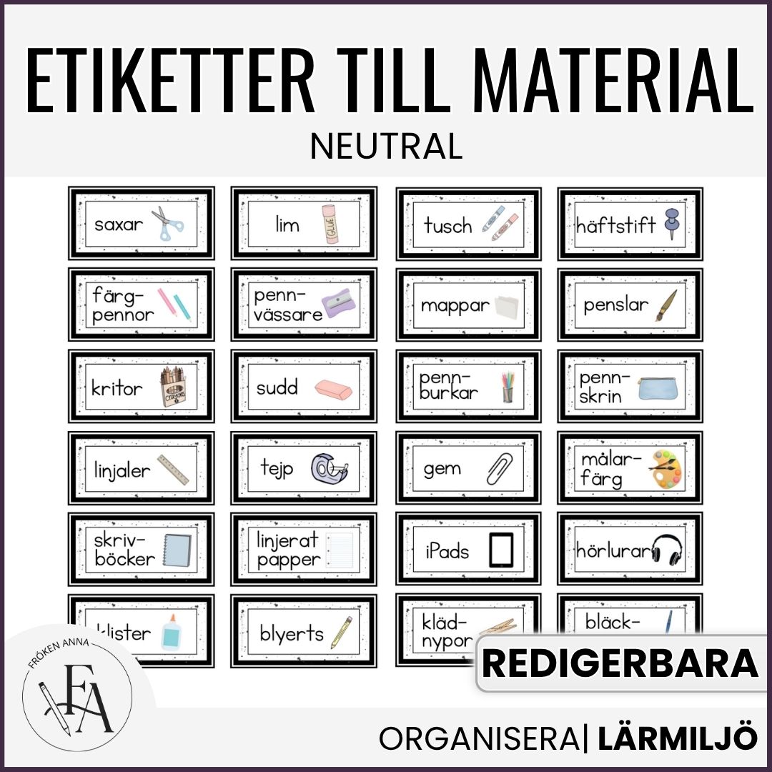 Redigerbara etiketter (neutral)