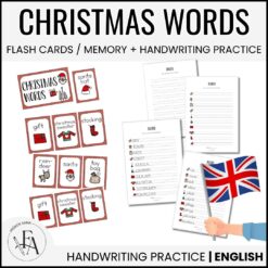 Christmas words (Ordkunskap, välskrivning, memory, handstil)