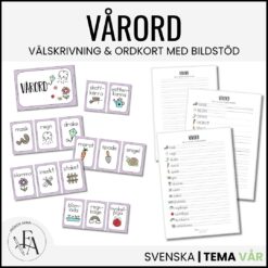 Vårord (Ordkunskap, välskrivning, memory, handstil)