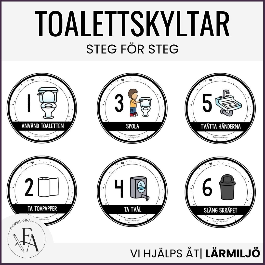 Toalettrutin (bildstöd / bildschema / steg för steg)