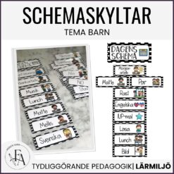 Schemaskyltar tema barn