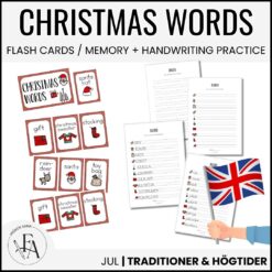 Christmas words (Ordkunskap, välskrivning, memory, handstil)