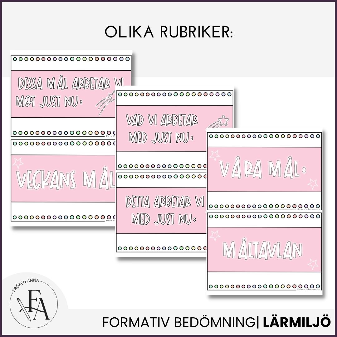 Målskyltar: Synliggör kunskapskraven