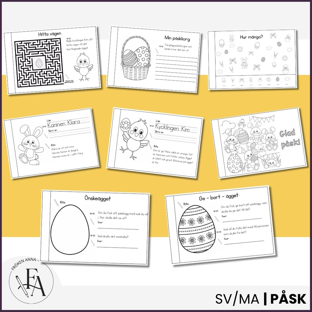 Min lilla påskbok | Läs, skriv & färglägg