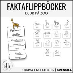 Faktaflippbok | Djur på Zoo (Skriva faktatexter)