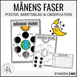 Månens faser – arbetsblad, observation och poster