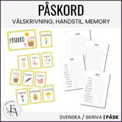 Påskord (Ordkunskap, välskrivning, memory, handstil)