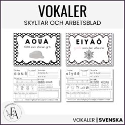 Vokaler | Skyltar och arbetsblad