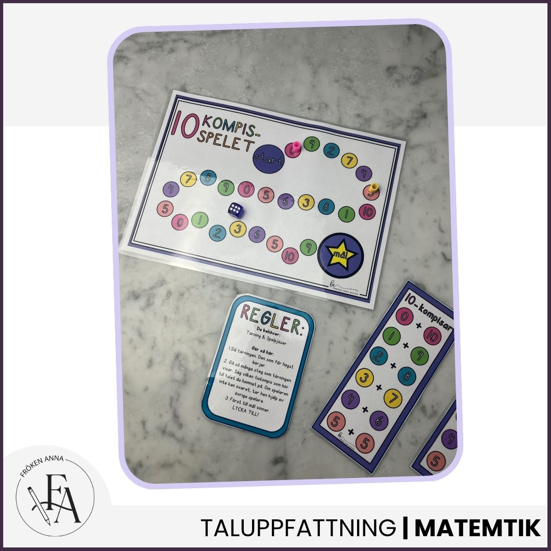 10-kompis-spelet (tema färgglatt): Lär dig tiokompisar / tiokamrater