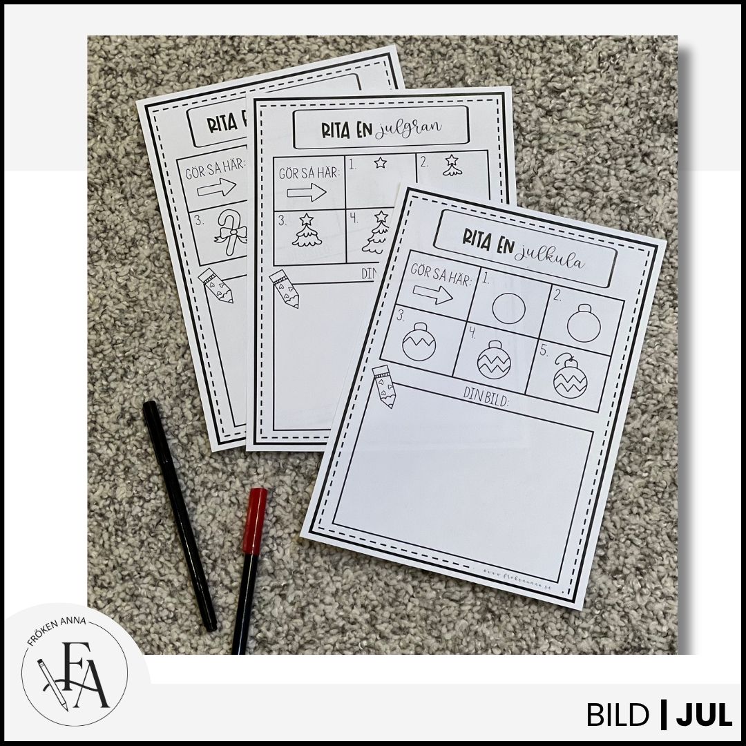 Lär dig rita steg för steg - Tema jul