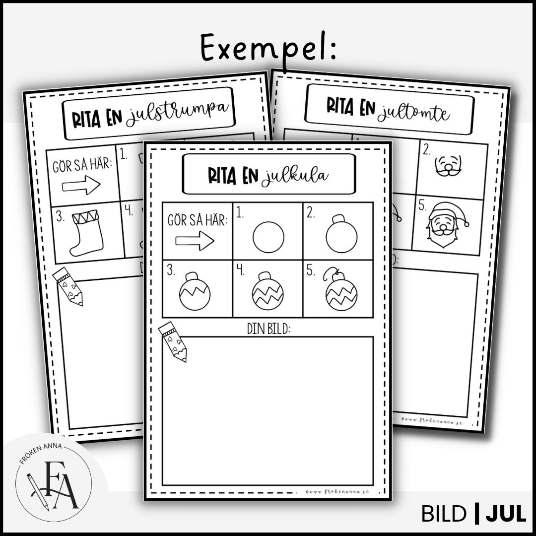 Lär dig rita steg för steg - Tema jul