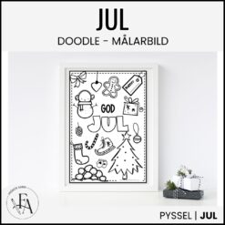 Målarbild doodle jul