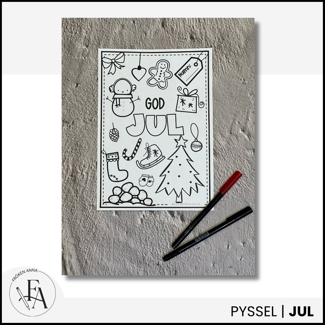 Målarbild doodle jul