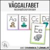 Väggalfabet regnbåge / pastell