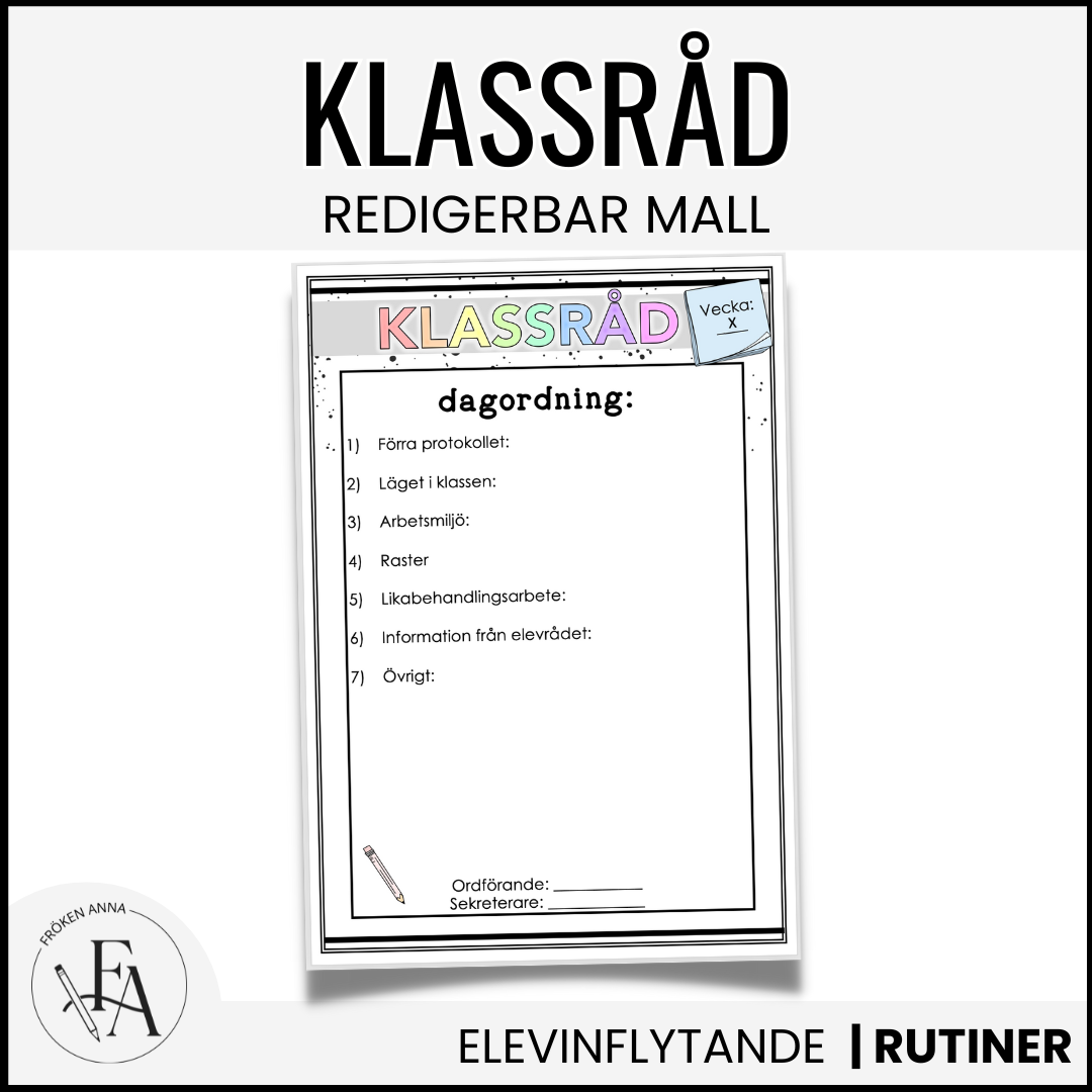 Redigerbar Klassrådsmall