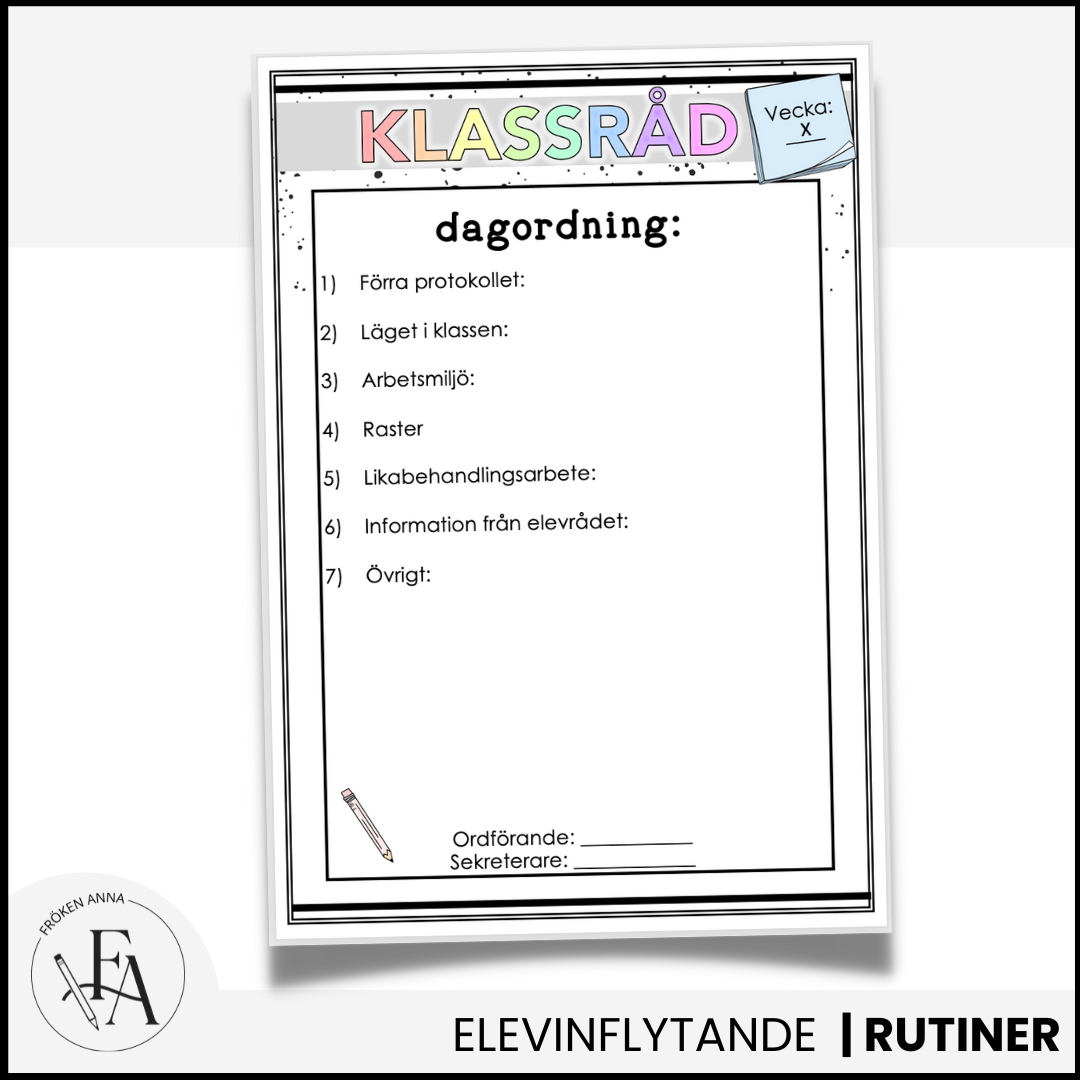 Redigerbar Klassrådsmall