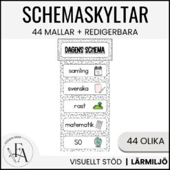 Stilrena, redigerbara schemaskyltar
