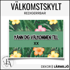 Redigerbar välkomstskylt (bubbelgum)