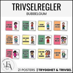 Trivselregler / Klassregler (tema bubbelgum)