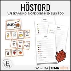 Höstord (Ordkunskap, välskrivning, memory, handstil)