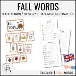 Fall words (Ordkunskap, välskrivning, memory, handstil)