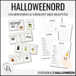 Halloweenord (Ordkunskap, välskrivning, memory, handstil)