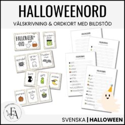 Halloweenord (Ordkunskap, välskrivning, memory, handstil)