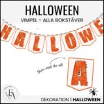 Halloweenvimpel alla bokstäver - skriv vad du vill!