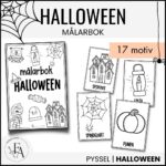 Målarbok Halloween: 17 målarbilder