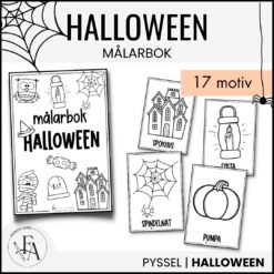 Målarbok Halloween: 17 målarbilder