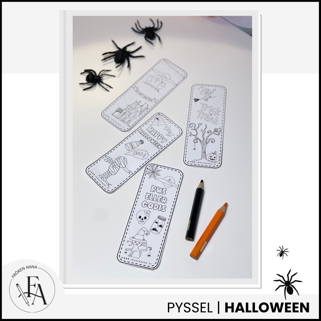 Halloweenbokmärken doodles